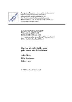 Old-Age Mortality in Germany prior to and after Reunification