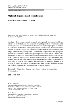 Optimal dispersion and central places