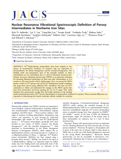 Nuclear resonance vibrational spectroscopic definition of peroxy