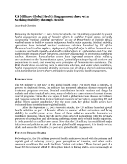 US Military Global Health Engagement since 9/11: Seeking Stability