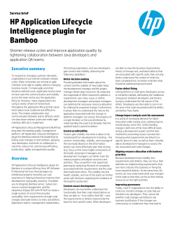 HP Application Lifecycle Intelligence plugin for Bamboo
