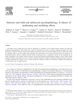 Stressors and child and adolescent psychopathology
