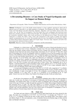 A Devastating Disaster: A Case Study of Nepal Earthquake and Its