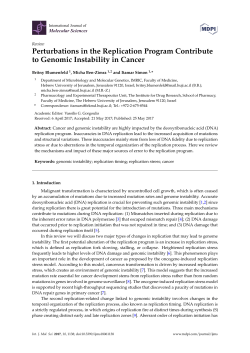 Perturbations in the Replication Program Contribute to