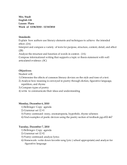 Mrs. Staab English 134 Lesson Plans Week of 12/06/2010