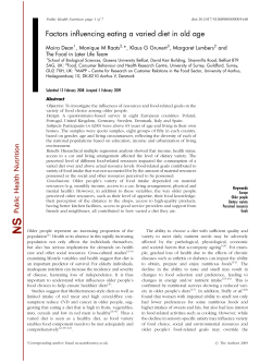 Factors influencing eating a varied diet in old age