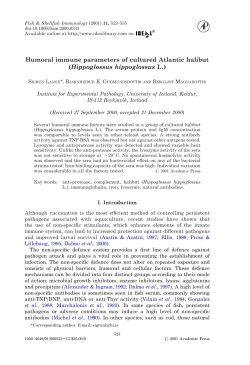 Humoral immune parameters of cultured Atlantic halibut