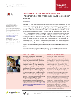The portrayal of non-westerners in EFL textbooks in Norway