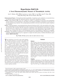 Reperfusion Half-Life