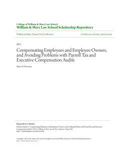 Compensating Employees and Employee Owners, and Avoiding