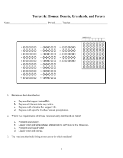 Terrestrial Biomes: Deserts, Grasslands, and Forests