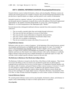 GENERAL REFERENCE SOURCES