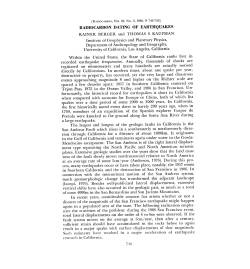 RADIOCARBON DATING OF EARTHQUAKES RAINER BERGER