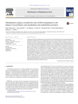 Metabolomic analysis revealed the role of DNA methylation in the