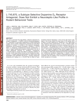 L-745,870, a Subtype Selective Dopamine D4 Receptor Antagonist
