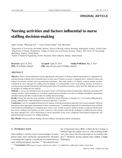 Nursing activities and factors influential to nurse staffing decision
