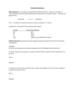 Chapter 6: Chemical Reactions