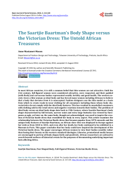 The Saartjie Baartman`s Body Shape versus the Victorian Dress