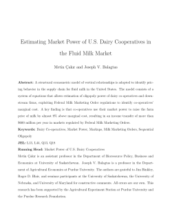 Estimating Market Power of U.S. Dairy Cooperatives in the Fluid Milk