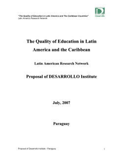 The Quality of Education in Latin America and the Caribbean