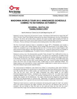 madonna world tour 2012 announces schedule coming to keyarena