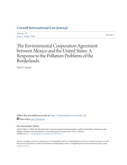The Environmental Cooperation Agreement between Mexico and