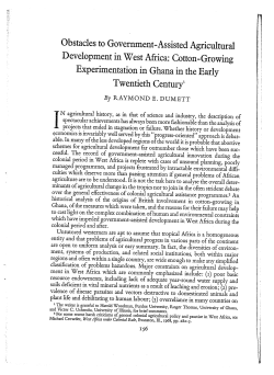 Obstacles to Government-Assisted Agricultural Development in West