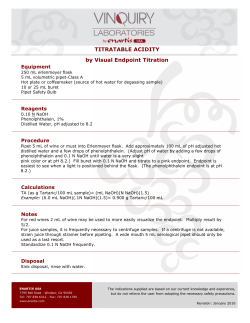 TITRATABLE ACIDITY by Visual Endpoint Titration