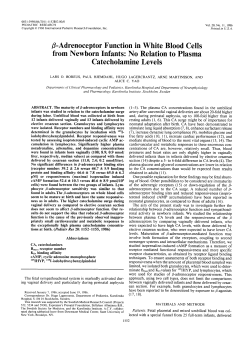 B-Adrenoceptor Function in White Blood Cells from