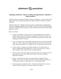 Beginning Adult Day: Tips for working with apprehensive