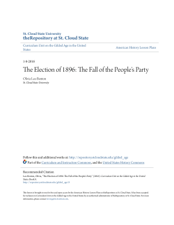 The Election of 1896: The Fall of the People`s Party