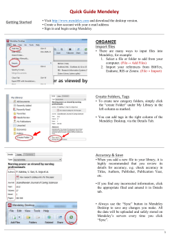 Quick Guide Mendeley