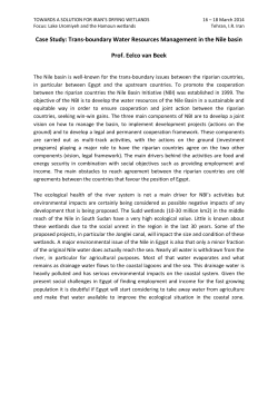 Trans-boundary Water Resources Management in the Nile basin