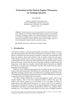 Evaluation of the Sketch Engine Thesaurus on Analogy Queries