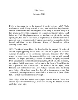 Fake-News - St Peter`s Glenside