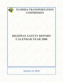HIGHWAY SAFETY REPORT CALENDAR YEAR 2008
