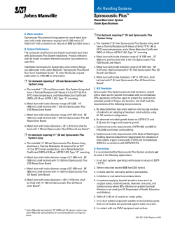 Johns Manville Spiracoustic Plus Round Duct Liner System Guide