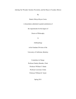 Adoring Our Wounds: Suicide, Prevention, and the Maya in Yucat&aacute;n