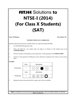to - Why should I appear in NTSE?