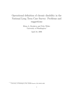 Operational definition of chronic disability in the National Long Term