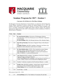 Seminars for 2106 Session 2
