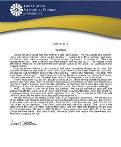 June 19, 2016 TATTOOS I stood beside a young man this week at a