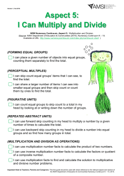 Aspect 5: I Can Multiply and Divide