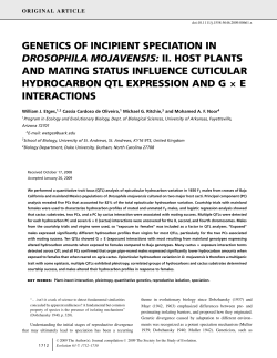 genetics of incipient speciation in drosophila mojavensis