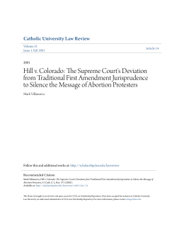 Hill v. Colorado - CUA Law Scholarship Repository