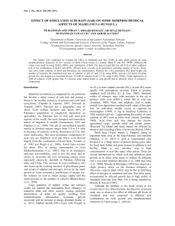 effect of simulated acid rain (sar) on some morphochemical aspects