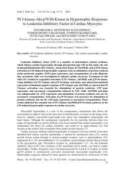 PI 3-kinase-Akt-p70 S6 Kinase in Hypertrophic Responses to