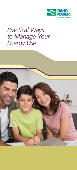 Idaho Power &ndash; Practical Ways to Manage Your Energy Use brochure