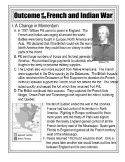 Outcome French and Indian War - Garnet Valley School District