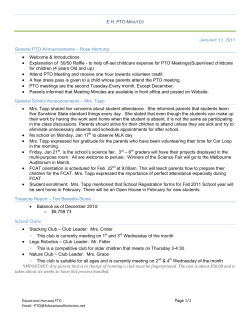 PTO Minutes - Educational Horizons Charter School